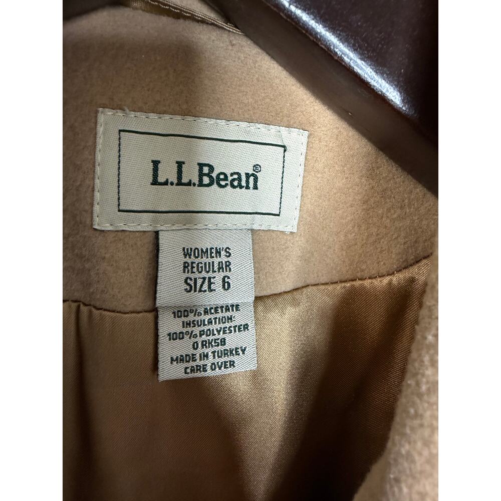 L.L Bean Women Wool Cashmere Thinsulate Coat Jacket Tan Women's 6 - Picture 6 of 9